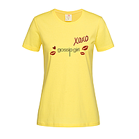 Желтая женская футболка Gossip girl xoxo (13-19-3-жовтий)