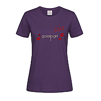 Фиолетовая женская футболка Gossip girl xoxo (13-19-3-фіолетовий)