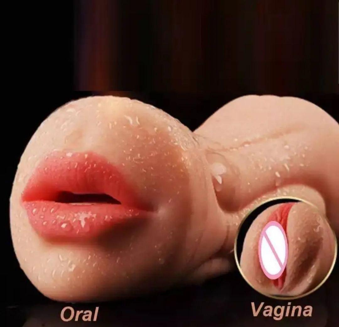 Вагина-мастурбатор мужской силиконовый Miranda 2 в 1 (рот + вагина) большой размер