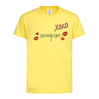 Желтая детская футболка Gossip girl xoxo (13-19-3-жовтий)