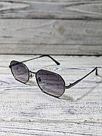 Солнцезащитные очки серые, унисекс в металлической оправе ( без бренда )