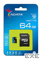 Карта памяти ADATA microSDXC Premier 64GB UHS-I Class 10 + SD-adapter (AUSDX64GUICL10-RA1)