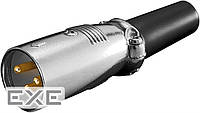 Разъем XLR 3p->FreeEnd, / M, GoldPlated, HQ, серебристый (75.01.1954-40)