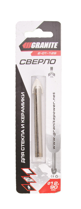 Свердло-піка для скла та плитки GRANITE 12х90 мм 2-01-129, фото 1