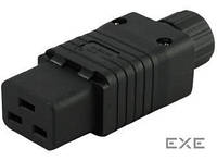 Разъем FreeEnd->IEC-C19/ F, Cordsize 3x2.5mm maxD=1.5mm, Standart, черный (62.08.3768-20)