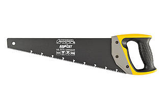 Ножівка столярна MASTERTOOL BLACK ALLIGATOR 400 мм 9TPI MAX CUT загартований зуб 3D заточування тефлонове покриття