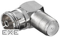 Переходник антенный Coax-> F-connector F / F, 75 Ohm адаптер 90 , Standart (75.01.2237-100)