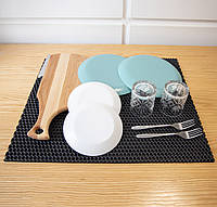Коврик для сушки посуды (коврик для кухни подкладка под мокрую посуду) 60х50 см OSPORT (R-00055) Черный