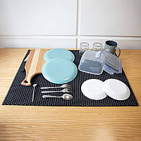 Коврик для сушки посуды (коврик для кухни подкладка под мокрую посуду) 80х60 см OSPORT (R-00056) Черный