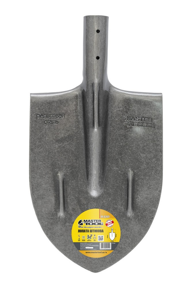 Лопата штикова MASTERTOOL 210х290х405 мм лак 0.7 кг 14-6265