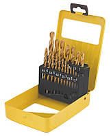 Набір свердел для металу MASTERTOOL 19 шт HSS 1 - 10 мм metal box ТИТАН 11-0319