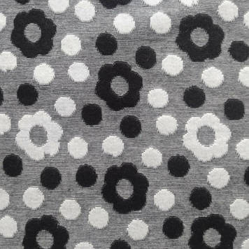 Джерсі еко трикотажний з малюнком квіточки на сіром