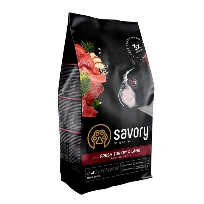 Сухий корм для собак Savory Small Breed Fresh 1 кг - індичка та ягня