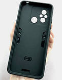 Чохол для Xiaomi Redmi 12C протиударний з кільцем і високими бортами і захистом камери ЧОРНИЙ ударостійкий, фото 4
