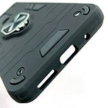 Протиударний чохол для Xiaomi Redmi 12C чорний з кільцем підставкою ударостійкий чохол ксіомі редмі 12с, фото 9