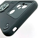 Протиударний чохол для Xiaomi Redmi 12C чорний з кільцем підставкою ударостійкий чохол ксіомі редмі 12с, фото 8