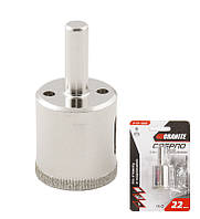 Свердло трубчасте GRANITE з алмазним напиленням для скла та плитки 22 мм 2-01-222