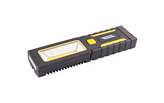 Ліхтар магнітний із підвісом MASTERTOOL 220х54х28 мм 4xLED+COB LED 3xAAA ABS 94-0808