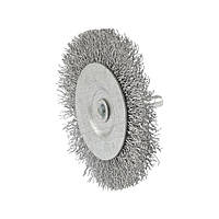Щітка дискова MASTERTOOL з рифленого дроту 75 мм зі стрижнем 1/4" 19-9807