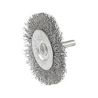 Щітка дискова MASTERTOOL з рифленого дроту 60 мм зі стрижнем 1/4" 19-9806