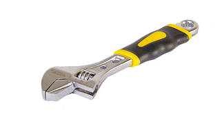 Ключ розвідний MASTERTOOL 150 мм 0 — 24 мм переставна губка CrV ручка з двокомпонентною накладкою 76-0421