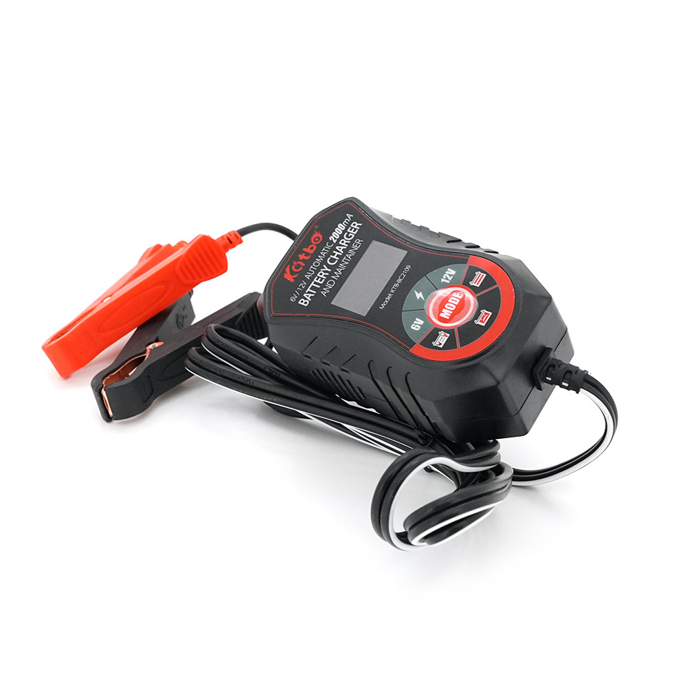 Автоматичні ЗП для акумулятора, Katbo KTB-BC2109 6 V / 12 V, 210-240 V, LCD, клеми (AGM/Gel/Lead)