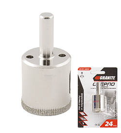 Свердло трубчасте GRANITE з алмазним напиленням для скла та плитки 24 мм 2-01-224