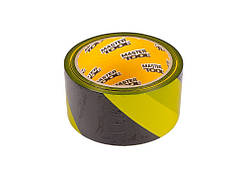 Стрічка сигнальна MASTERTOOL 50 мм 100 м жовто-чорна 77-7101