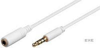 Кабель Lucom аудио-удлинитель Jack 3.5mm 4pin M/F 1.5m, Apple 1:1 AWG28 AUX (25.02.5045-1)