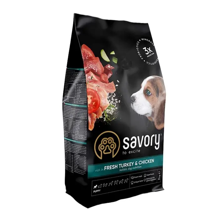 Сухий корм для цуценят Savory Puppy Fresh 3 кг - індичка та курка
