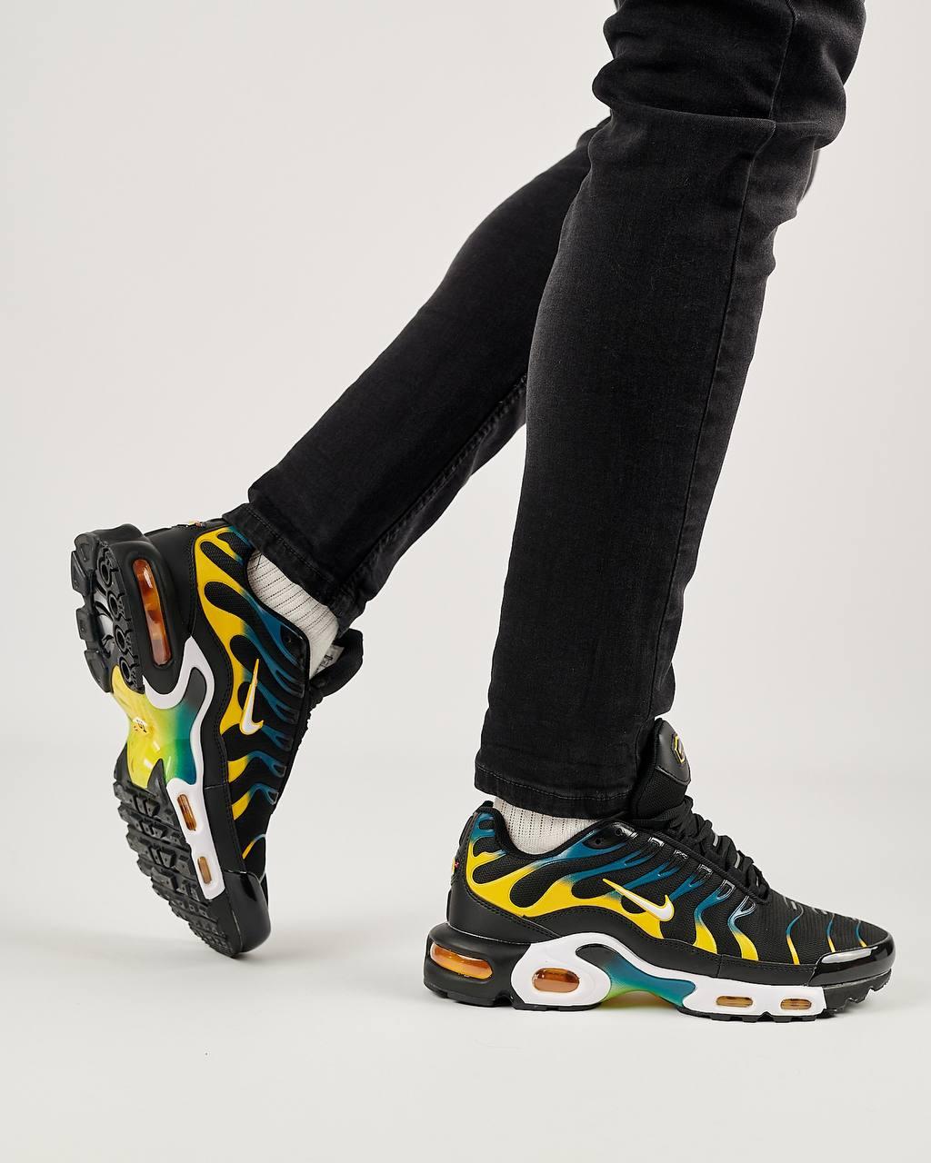 Чоловічі кросівки Nike Air Max Black Teal Yellow, чоловічі текстильні кеди Найк чорні, Чоловіче взуття