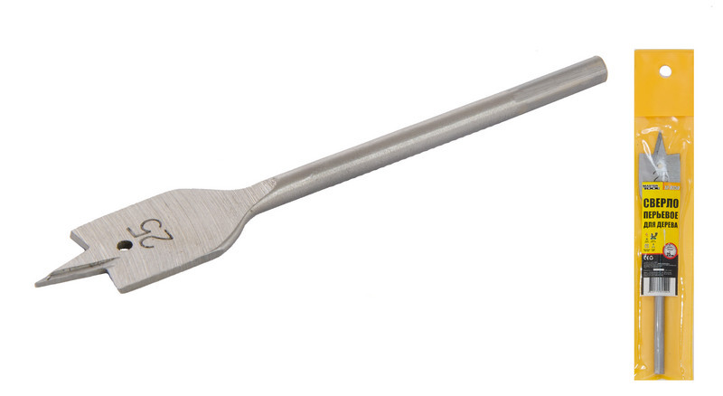 Свердло для дерева MASTERTOOL пір'яне 25х152 мм 6-гранний хвостовик 12-0250, фото 1