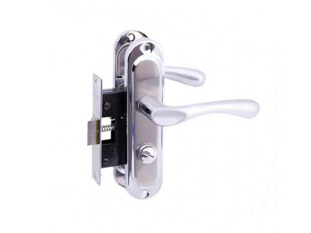 Комплект ручок з клямкою Сатин/хром B18B BK04H39 SN/GP ТМ ФУРОР, фото 1