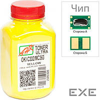 Тонер OKI C332/MC363, 100г Yellow+chip AHK (1505324)