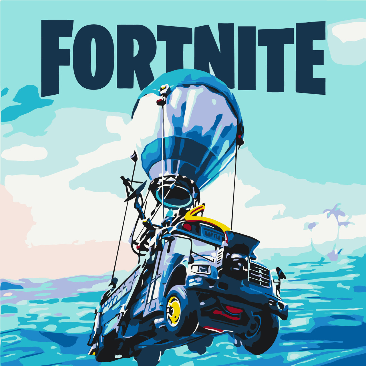 Картина за номерами Fortnite. Гра Фортнайт  30*30 см Орігамі LW 21831