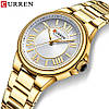Красиві класичні жіночі годинники золоті круглі з нержавіючої сталі з римськими цифрами Curren оригінал оригінал, фото 4