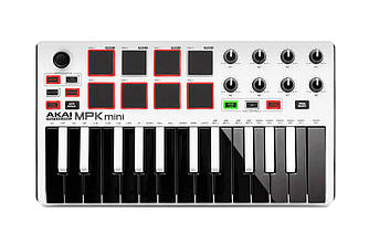 AKAI MPK MINI MK3 White MIDI клавіатура USB, 25 клавіш