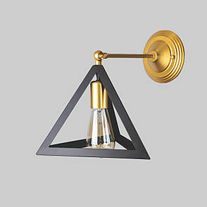 Чорне бра в стилі лофт (56-W220F-1 GD+BK), фото 1