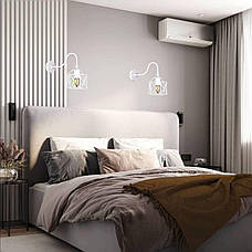 Біле бра на вигнутому тримачі (56-WPR101F3-1 WH), фото 5