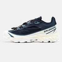 Синие текстильные мужские кроссовки Salomon XT-6 FT