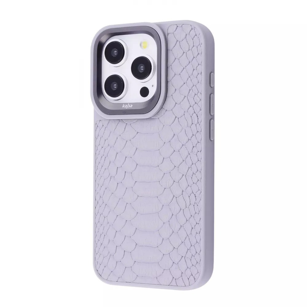 Чохол для телефона Kajsa Snake Pattern iPhone 15 Pro Light gray