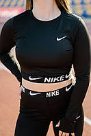 Компресійний комплект жіночий для фітнесу NIKE/ одяг для бігу/Фітнес-комплект 3в1 (кофта\лосіни\топік) Турція