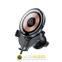 Тримач для мобільного Usams US-CD164 Magnetic Car Wireless Charging Phone Holder (Air Vent) 15W (With Magnetic