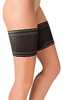 ЛЕНТЫ НА БЕДРА ОТ НАТИРАНИЙ В СЕТОЧКУ ANNES OPENWORK THIGH BAND M, Черный,  90% полиэстер, 10% эластан