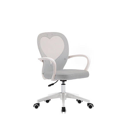 Крісло поворотне STACEY світло-сіре/білий каркас, фото 1