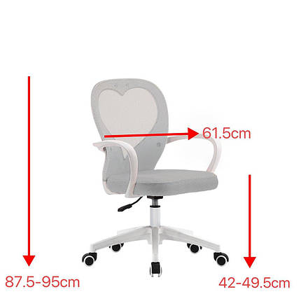 Крісло поворотне STACEY світло-сіре/білий каркас, фото 2