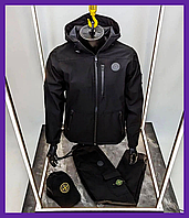 Спортивный комплект Stone Island мужской куртка + штаны + кепка. Мужская куртка stone island удобная