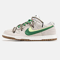Мужские кроссовки Nike SB Dunk Low 85 Double Swoosh серо-зеленые