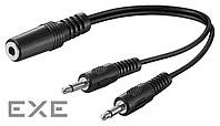 Переходник Goobay аудио Jack 3.5mm 3pin 1x2 F/M (Splitter) 0.2m Stereo-Mono V-form AUX (75.05.0472-1