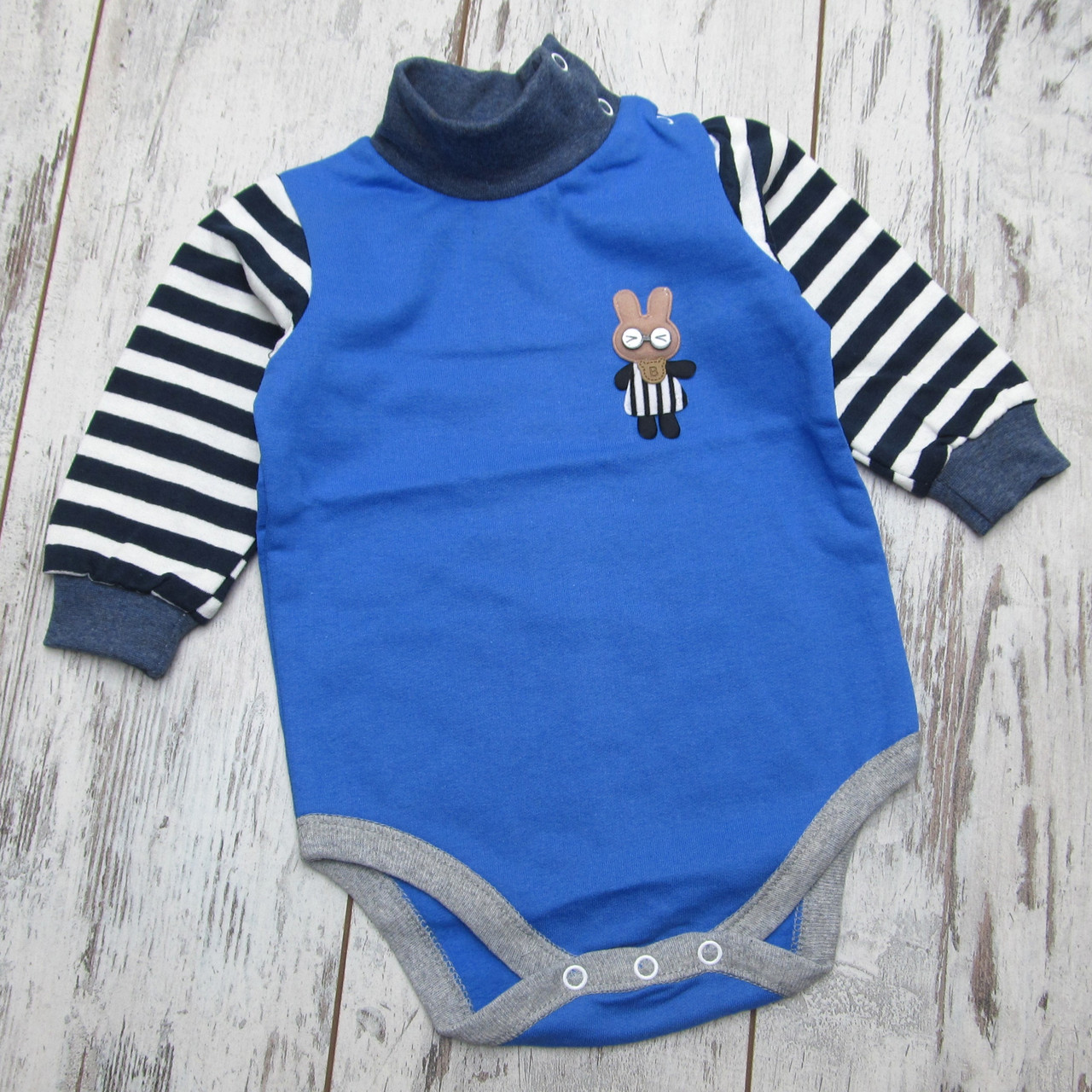 74 7-9 міс тепле боді гольф водолазка з горлом для хлопчика з начосом на флісі утеплене 8135 СН, фото 1